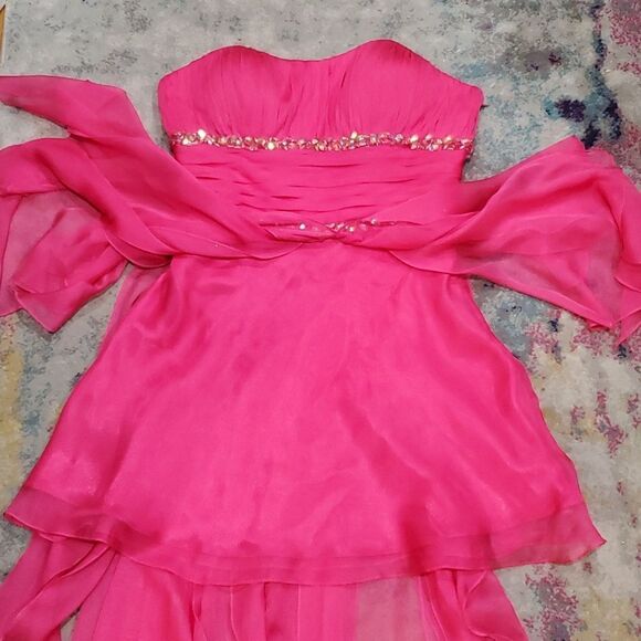 Vintage Y2K Barbie Pink Cache Prom Dress Size 6 - Picture 9 of 16